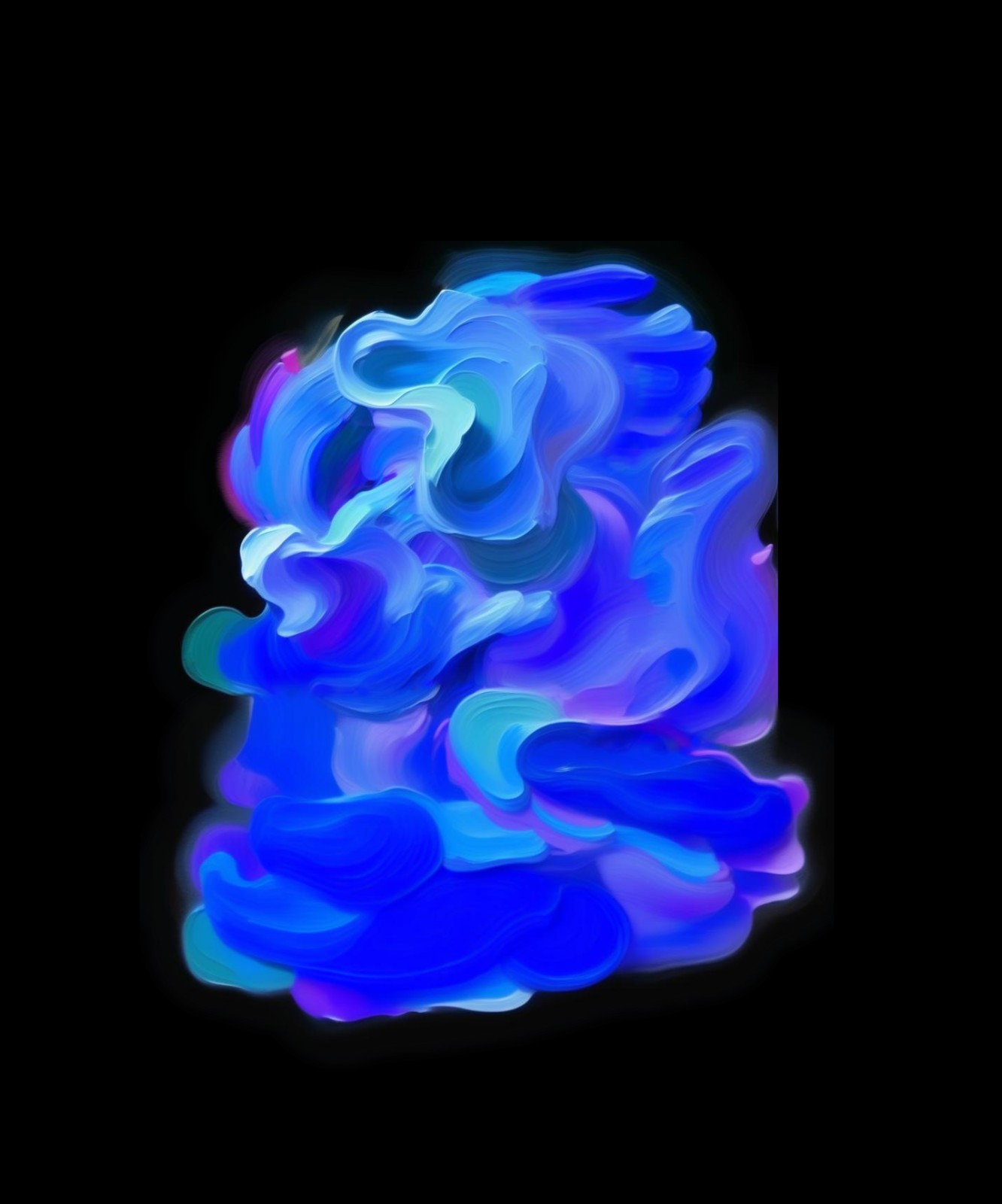 blue impasto blob